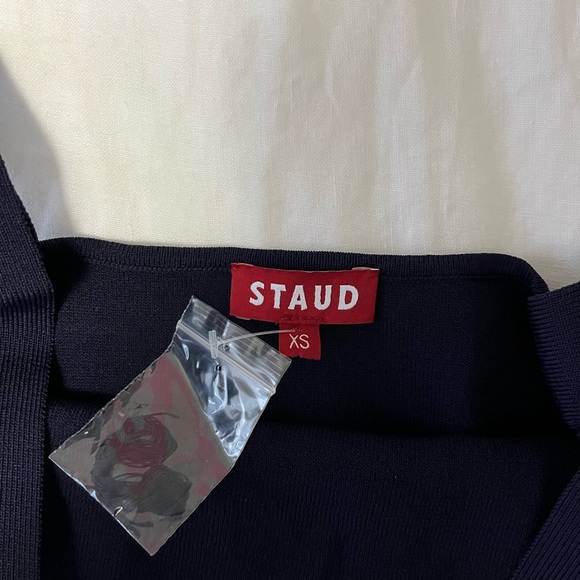 NWT STAUD Navy Zola Cropped Top - Picture 5 of 5